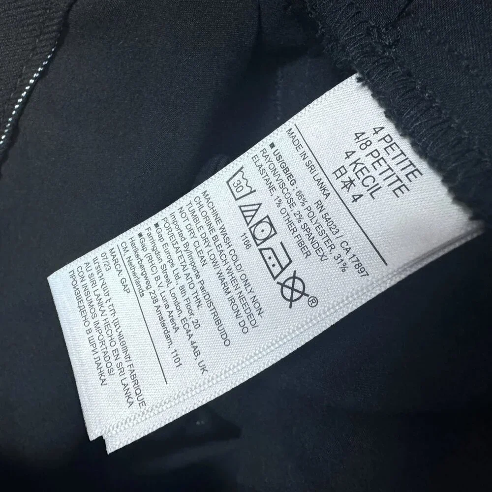 Gap Pants Black Pinstripe Pockets Women’s Size 4 Petite - Picture 12 of 12